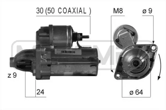 Starter 12 V 1,3 kW ERA 220359A Bild Starter 12 V 1,3 kW ERA 220359A