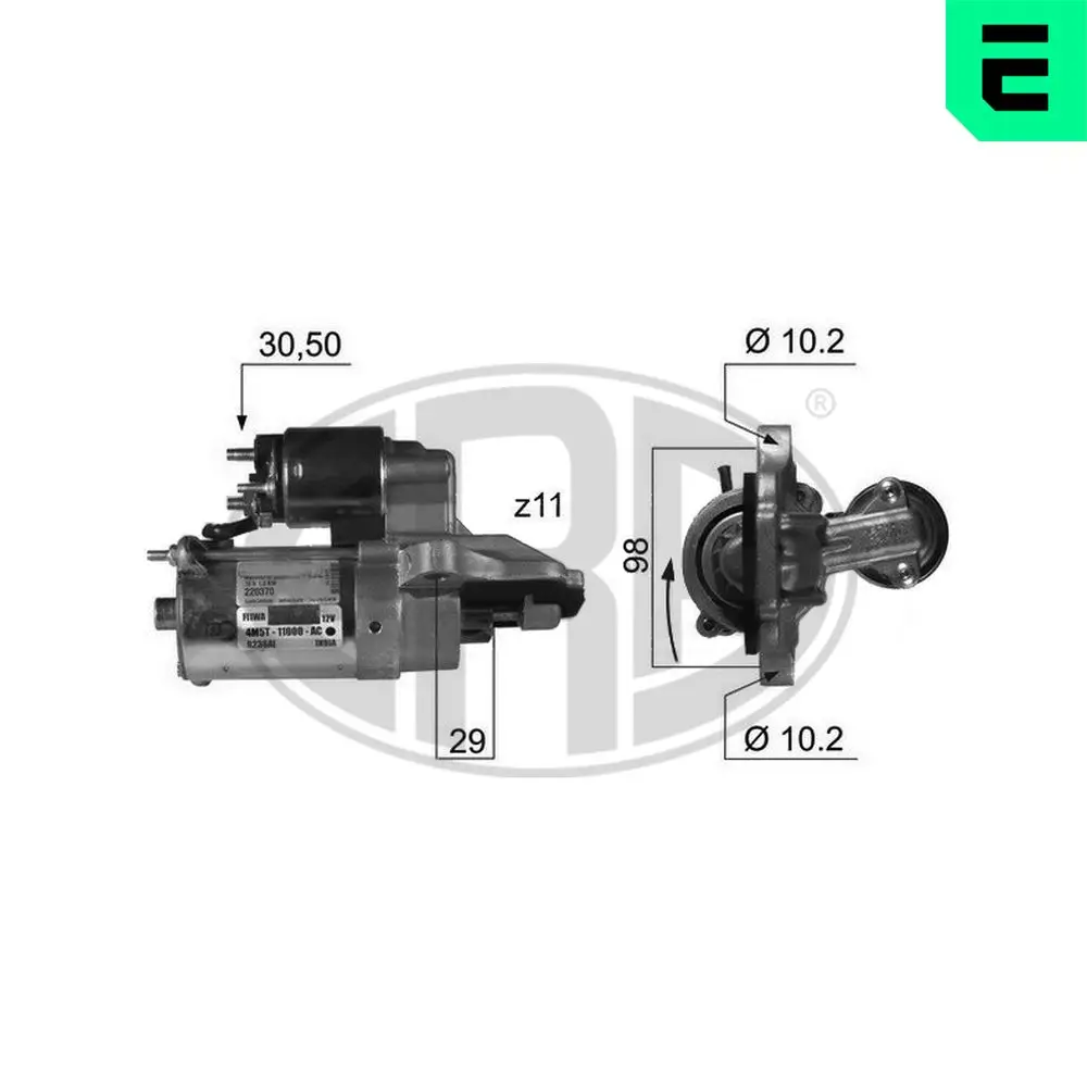 Starter 12 V 1,2 kW ERA 220370A