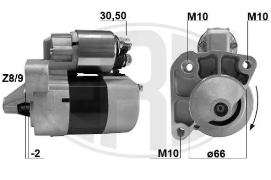 Starter 12 V 0,9 kW ERA 220389A Bild Starter 12 V 0,9 kW ERA 220389A