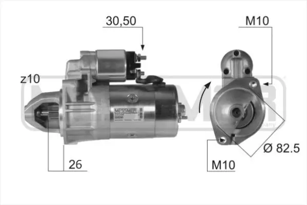 Starter 12 V 2,2 kW ERA 220390A