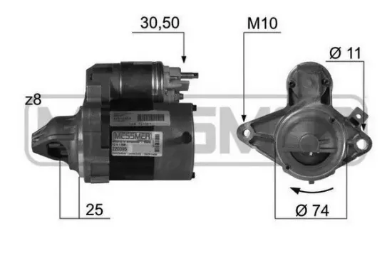 Starter 12 V 1 kW ERA 220395A Bild Starter 12 V 1 kW ERA 220395A