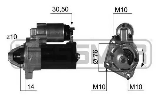 Starter 12 V 1,1 kW ERA 220411A Bild Starter 12 V 1,1 kW ERA 220411A