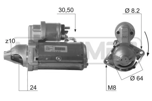 Starter 12 V 1,8 kW ERA 220432A