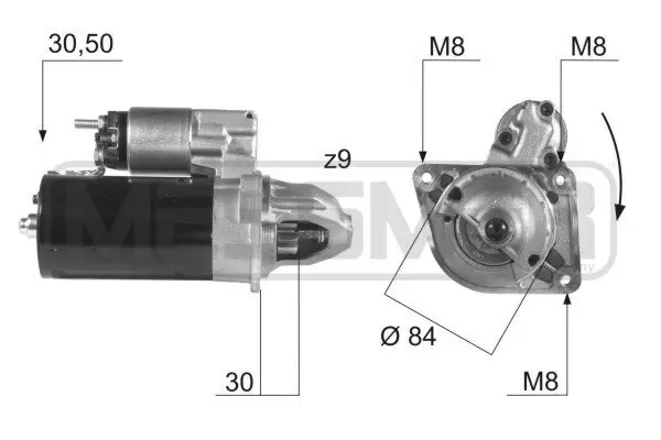 Starter 12 V 2,5 kW ERA 220435A