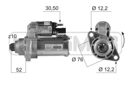 Starter 12 V 1,1 kW ERA 220447A Bild Starter 12 V 1,1 kW ERA 220447A