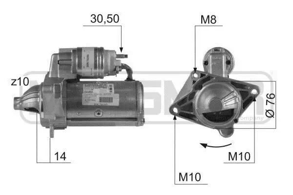 Starter 12 V 2,2 kW ERA 220453A