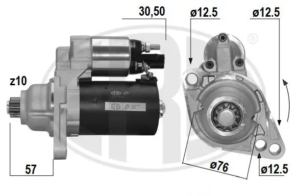 Starter 12 V 1,1 kW ERA 220467A