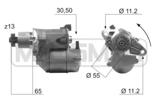 Starter 12 V 1,2 kW ERA 220487A Bild Starter 12 V 1,2 kW ERA 220487A