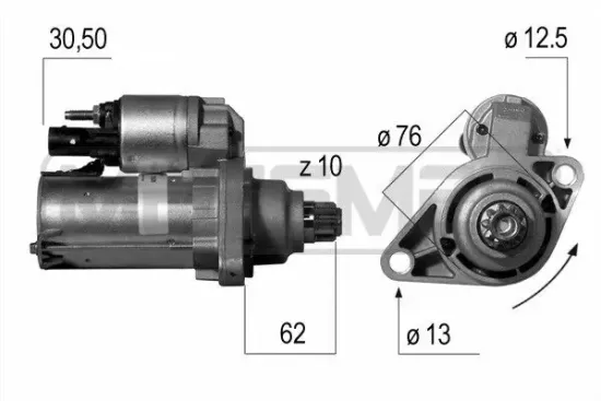 Starter 12 V 1,1 kW ERA 220528 Bild Starter 12 V 1,1 kW ERA 220528