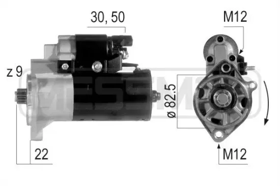 Starter 12 V 2 kW ERA 220581A Bild Starter 12 V 2 kW ERA 220581A