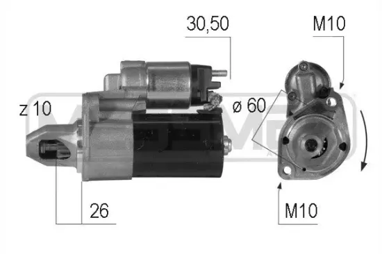 Starter 12 V 1,1 kW ERA 220593 Bild Starter 12 V 1,1 kW ERA 220593