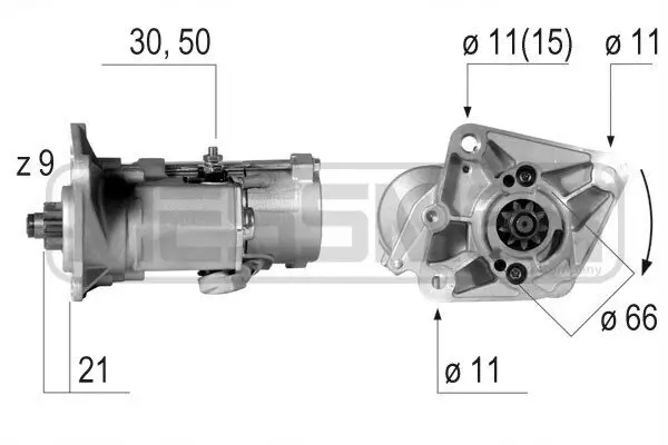 Starter 12 V 2 kW ERA 220599A