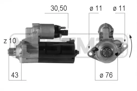 Starter 12 V 1,7 kW ERA 220606A Bild Starter 12 V 1,7 kW ERA 220606A