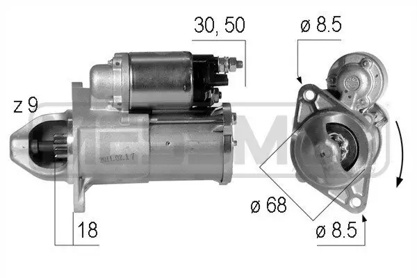 Starter 12 V 1,1 kW ERA 220609