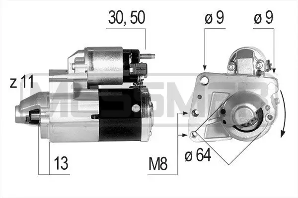 Starter 12 V 0,9 kW ERA 220638