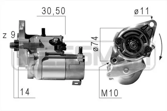 Starter 12 V 2 kW ERA 220652 Bild Starter 12 V 2 kW ERA 220652