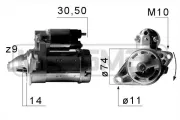 Starter 12 V 1,3 kW ERA 220654A