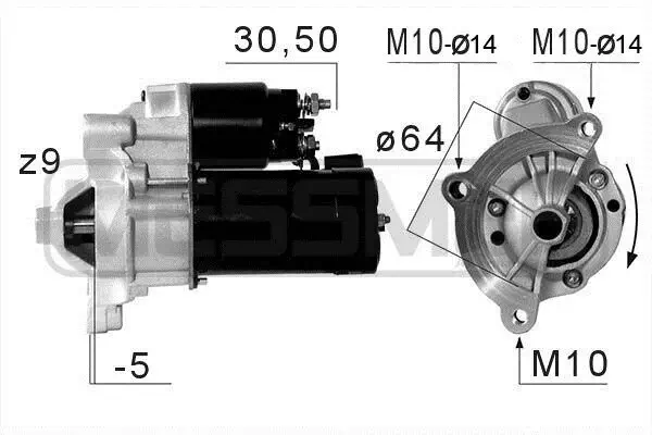 Starter 12 V 1,4 kW ERA 220660A