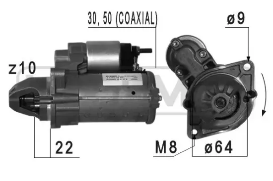 Starter 12 V 1,4 kW ERA 220686A Bild Starter 12 V 1,4 kW ERA 220686A