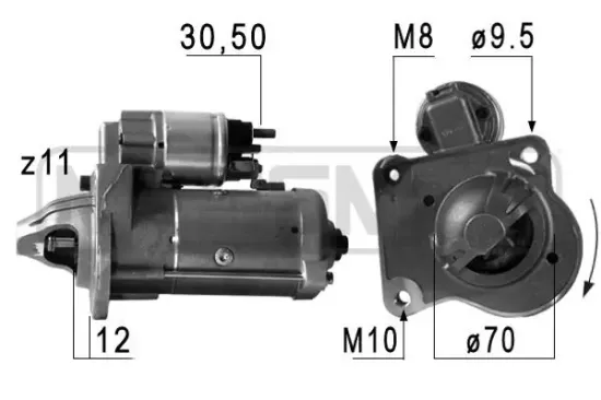 Starter 12 V 2,2 kW ERA 220715 Bild Starter 12 V 2,2 kW ERA 220715