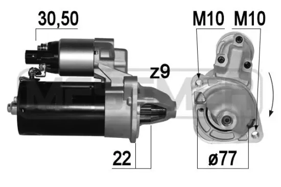 Starter 12 V 1,3 kW ERA 220779A Bild Starter 12 V 1,3 kW ERA 220779A