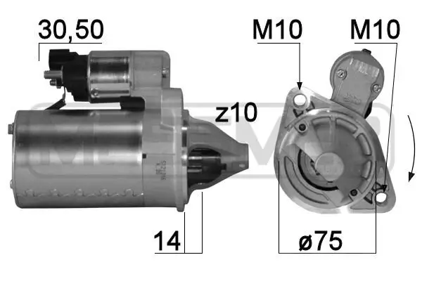 Starter 12 V 0,9 kW ERA 220780