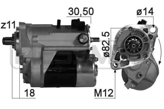 Starter 12 V 2,7 kW ERA 220789A Bild Starter 12 V 2,7 kW ERA 220789A