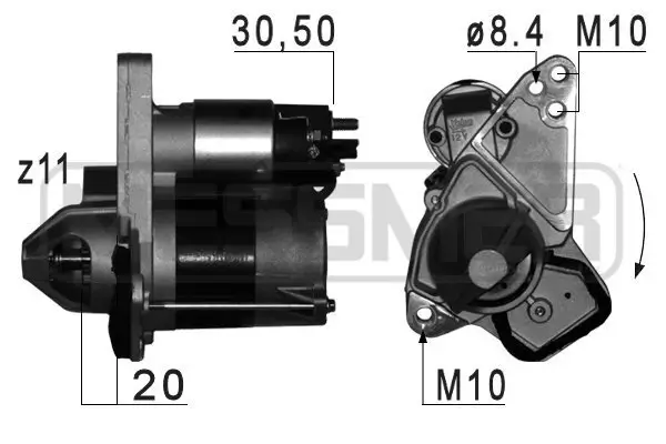 Starter 12 V 1 kW ERA 220791A