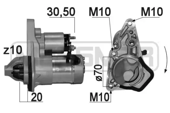 Starter 12 V 1 kW ERA 220846A Bild Starter 12 V 1 kW ERA 220846A