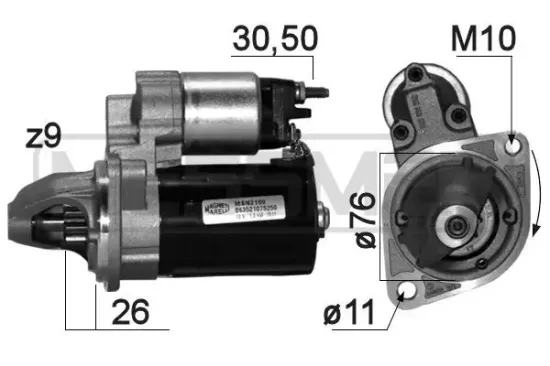 Starter 12 V 1,2 kW ERA 220871A Bild Starter 12 V 1,2 kW ERA 220871A