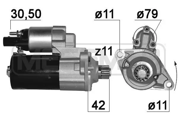 Starter 12 V 1,1 kW ERA 220886A