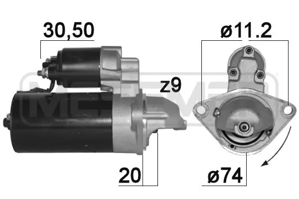 Starter 12 V 2 kW ERA 220888A Bild Starter 12 V 2 kW ERA 220888A