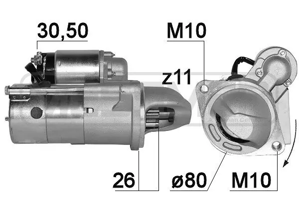 Starter 12 V 2 kW ERA 220893A