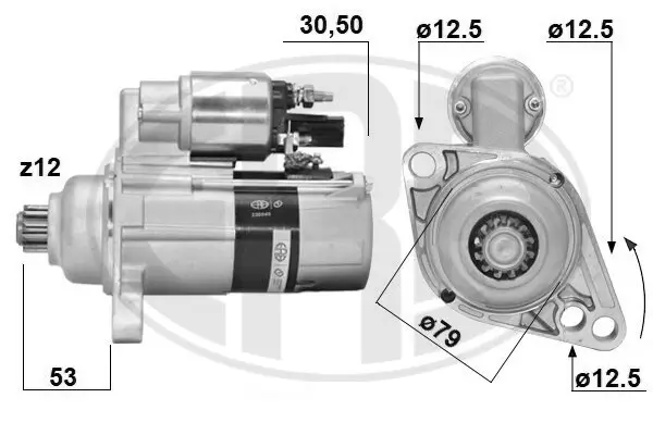 Starter 12 V 2 kW ERA 220948A