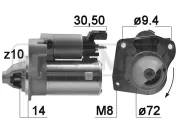 Starter 12 V 1 kW ERA 220970A