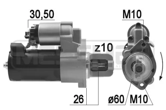 Starter 12 V 2 kW ERA 220971A Bild Starter 12 V 2 kW ERA 220971A