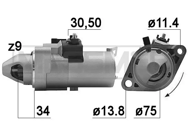 Starter 12 V 1,6 kW ERA 220988A