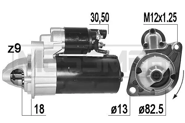 Starter 12 V 2 kW ERA 220996A Bild Starter 12 V 2 kW ERA 220996A