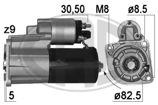 Starter 12 V 1,1 kW ERA 221009A Bild Starter 12 V 1,1 kW ERA 221009A