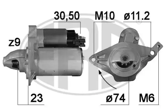 Starter 12 V 1,2 kW ERA 221015A Bild Starter 12 V 1,2 kW ERA 221015A