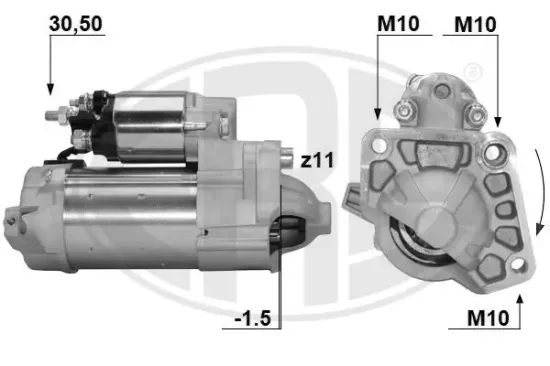 Starter 14 V 1,4 kW ERA 221038A Bild Starter 14 V 1,4 kW ERA 221038A