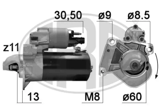 Starter 12 V 1,7 kW ERA 221041 Bild Starter 12 V 1,7 kW ERA 221041