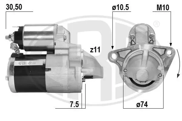 Starter 12 V 1,4 kW ERA 221061A