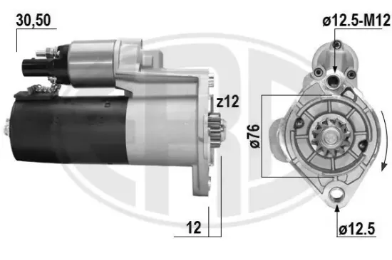 Starter 12 V 1,7 kW ERA 221066A Bild Starter 12 V 1,7 kW ERA 221066A