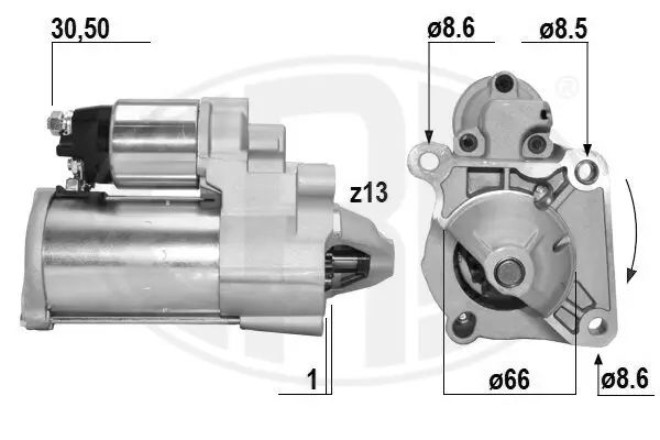Starter 12 V 1,9 kW ERA 221068A
