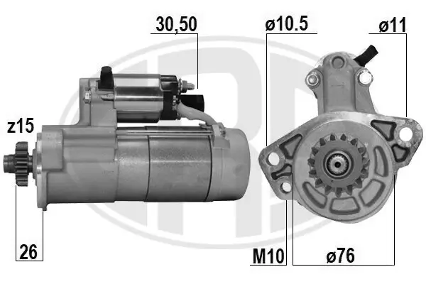 Starter 12 V 2 kW ERA 221075A