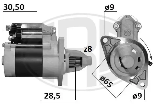 Starter 12 V 0,8 kW ERA 221077A