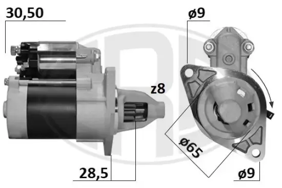 Starter 12 V 0,8 kW ERA 221077A Bild Starter 12 V 0,8 kW ERA 221077A