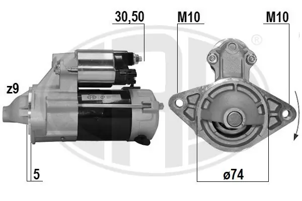 Starter 12 V 0,8 kW ERA 221082A