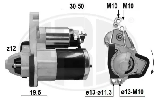 Starter 12 V 1,4 kW ERA 221088A Bild Starter 12 V 1,4 kW ERA 221088A